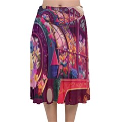 Fantasy  Velvet Flared Midi Skirt by Internationalstore