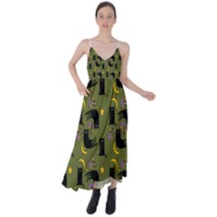 Cat Cartoon Cats Animal Pattern Tie Back Maxi Dress by Pakjumat