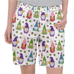 Gnomes Seamless Fantasy Pattern Women s Pocket Shorts by Pakjumat