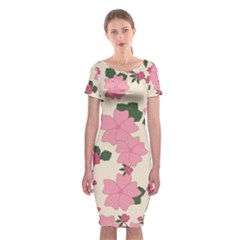Floral Vintage Flowers Classic Short Sleeve Midi Dress by Dutashop