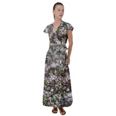 Climbing Plant At Outdoor Wall Flutter Sleeve Maxi Dress by dflcprintsclothing