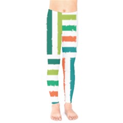 Striped Colorful Pattern Graphic Kids  Classic Winter Leggings by Pakjumat
