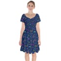 Scribble Pattern Texture Short Sleeve Bardot Dress View1