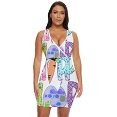 Easter Bunny Happy Easter T- Shirt Hip Hop Happy Easter T- Shirt Draped Bodycon Dress by ZUXUMI