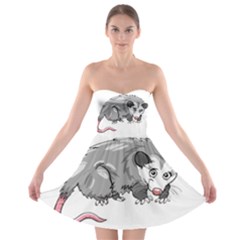 Opossum T-shirtsteal Your Heart Opossum 05 T-shirt Strapless Bra Top Dress by EnriqueJohnson