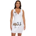 Ostrich T-shirtwhite Look Calm Ostrich 23 T-shirt (1) Draped Bodycon Dress View1
