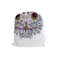Owl T-shirtowl Color Edition T-shirt Drawstring Pouch (large) by EnriqueJohnson