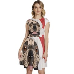 French Bulldog T- Shirt French Bulldog Merry Christmas T- Shirt (1) Cap Sleeve High Waist Dress by ZUXUMI