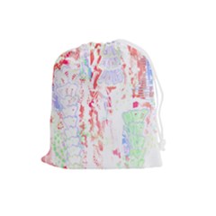 Abstractart T- Shirt Abstract Forest In Pink T- Shirt Drawstring Pouch (large) by EnriqueJohnson