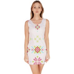 Christmas Cross Stitch Pattern Effect Holidays Symmetry Bodycon Dress by Sarkoni