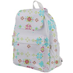 Christmas Cross Stitch Pattern Effect Holidays Symmetry Top Flap Backpack by Sarkoni