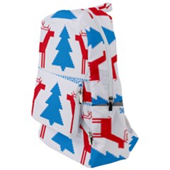 Red And Green Christmas Tree Winter Pattern Pixel Elk Buckle Holidays Travelers  Backpack by Sarkoni
