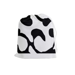 Black And White Swirl Pattern T- Shirt Black And White Swirl Pattern T- Shirt Drawstring Pouch (large) by EnriqueJohnson