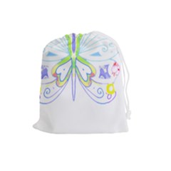 Butterfly Design T- Shirtbutterfly T- Shirt (2) Drawstring Pouch (large) by EnriqueJohnson