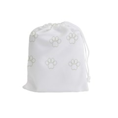 Dog Paw Print T- Shirt Paw Pattern T- Shirt Drawstring Pouch (large) by EnriqueJohnson