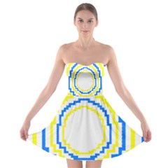 Easter Eggs T- Shirt Easter Eggs Pattern T- Shirt Strapless Bra Top Dress by EnriqueJohnson
