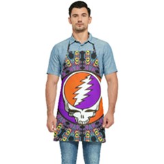 Gratefuldead Grateful Dead Pattern Kitchen Apron by Sarkoni