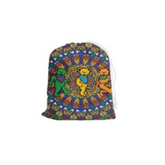 Grateful Dead Pattern Drawstring Pouch (small) by Sarkoni