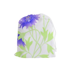 Flowers Pattern T- Shirtflowers T- Shirt Drawstring Pouch (large) by EnriqueJohnson
