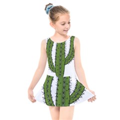 Cactus Desert Plants Rose Kids  Skater Dress Swimsuit by uniart180623