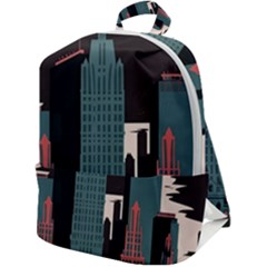 New York City Nyc Skyline Cityscape Zip Up Backpack by uniart180623