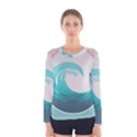 Tidal Wave Ocean Sea Tsunami Wave Minimalist Women s Long Sleeve T-Shirt View1