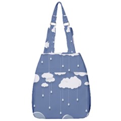 Clouds Rain Paper Raindrops Weather Sky Raining Center Zip Backpack by uniart180623