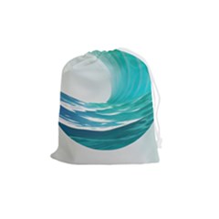 Tsunami Tidal Wave Wave Minimalist Ocean Sea Drawstring Pouch (medium) by uniart180623