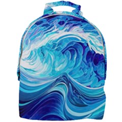 Tsunami Waves Ocean Sea Nautical Nature Water Mini Full Print Backpack by uniart180623