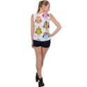 Cute Owls Pattern Bubble Hem Chiffon Tank Top View2