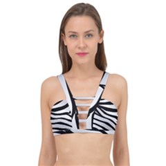 White Tiger Skin Cage Up Bikini Top by Ket1n9