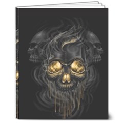 Art Fiction Black Skeletons Skull Smoke 8  X 10  Softcover Notebook by Ket1n9