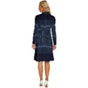 Minimalistic Knowledge Mathematics Trigonometry Long Sleeve Shirt Collar A-Line Dress View4