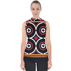 Toraja Pattern Ne limbongan Mock Neck Shell Top by Ket1n9