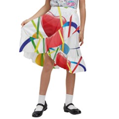 Love Kids  Ruffle Flared Wrap Midi Skirt by Ket1n9