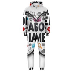 Social Media Computer Internet Typography Text Poster Hooded Jumpsuit (men) by Ket1n9