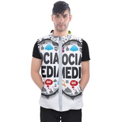 Social Media Computer Internet Typography Text Poster Men s Puffer Vest by Ket1n9