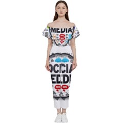 Social Media Computer Internet Typography Text Poster Bardot Ruffle Jumpsuit by Ket1n9