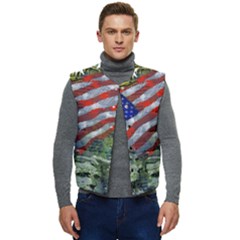 Usa United States Of America Images Independence Day Men s Button Up Puffer Vest	 by Ket1n9