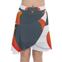 Owl Logo Chiffon Wrap Front Skirt by Ket1n9