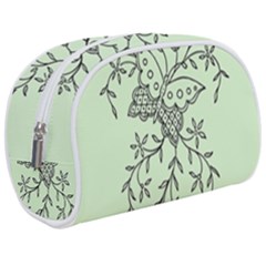 Illustration Of Butterflies And Flowers Ornament On Green Background Make Up Case (medium) by Ket1n9