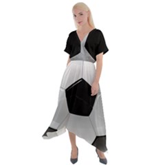 Soccer Ball Cross Front Sharkbite Hem Maxi Dress by Ket1n9