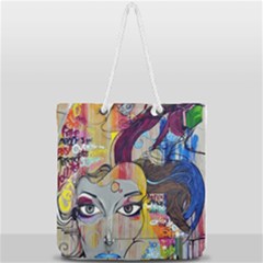 Graffiti-mural-street-art-painting Full Print Rope Handle Tote (large) by Ket1n9