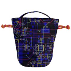 Technology Circuit Board Layout Drawstring Bucket Bag by Ket1n9