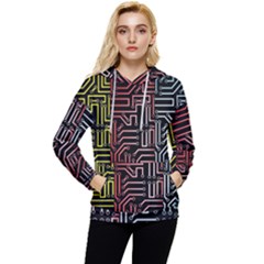 Circuit Board Seamless Patterns Set Women s Lightweight Drawstring Hoodie by Ket1n9