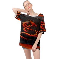 Dragon Oversized Chiffon Top by Ket1n9