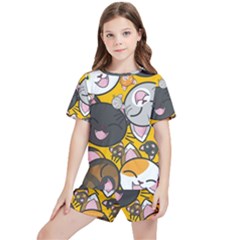 Cats-cute-kitty-kitties-kitten Kids  T-shirt And Sports Shorts Set by Ket1n9