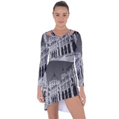Architecture-parliament-landmark Asymmetric Cut-out Shift Dress by Ket1n9