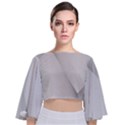 Background-pattern-stripe Tie Back Butterfly Sleeve Chiffon Top View1