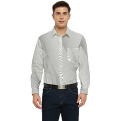 Background-pattern-stripe Men s Long Sleeve Pocket Shirt  by Ket1n9